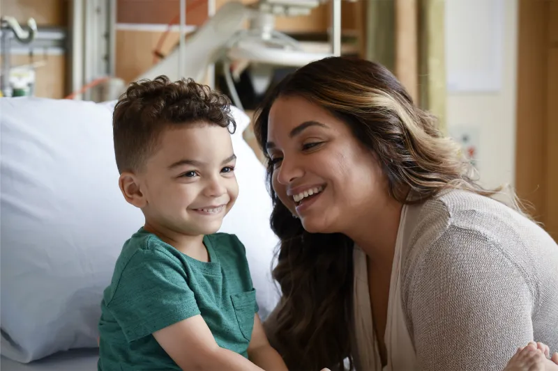 Ezekiel's and his mother smiling