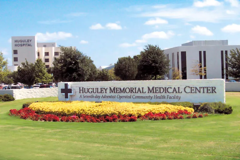 Vintage photo of Huguley Memorial Medical Center, now Texas Health Huguley Hospital Fort Worth South.