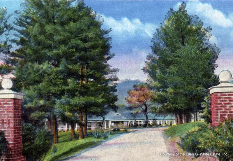 Illustration of the Mountain Sanitarium in Asheville, North Carolina.