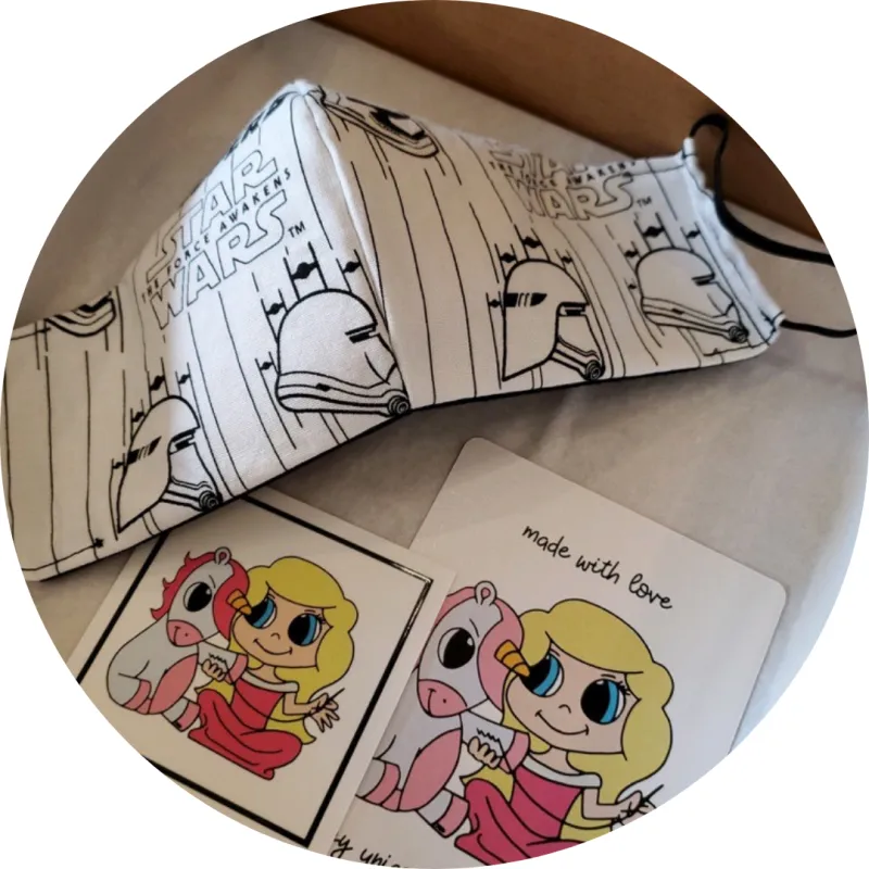 unicorn stitches mask packaging