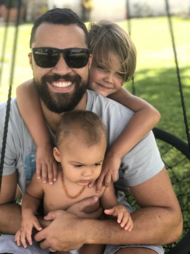 Brandon with his family