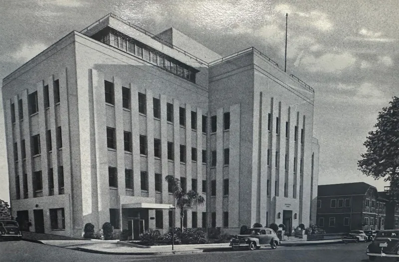 Antique photo of White Memorial Medical Center in Los Angeles, California.
