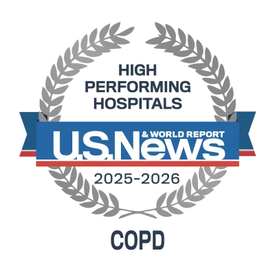 AdventHealth Orlando is recognized by U.S. News & World Report as a high performing hospital.