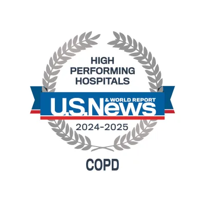 AdventHealth Orlando is recognized by U.S. News & World Report as a nationally rated leader in COPD.