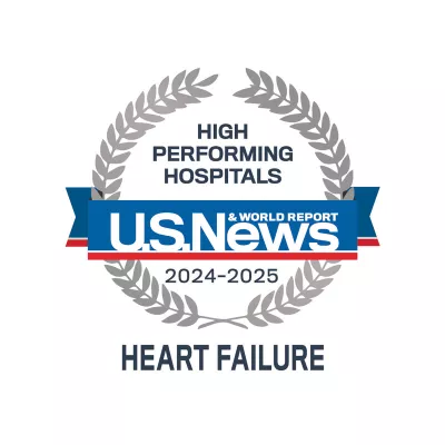 AdventHealth Orlando is recognized by U.S. News & World Report as a nationally rated leader in Heart Failure.